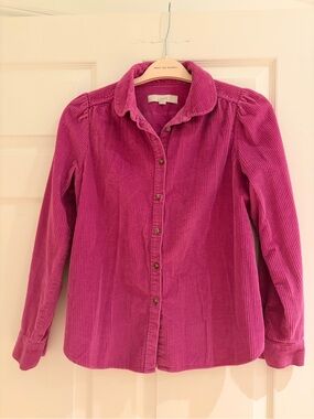 LOFT Women' Fuchsia Corduroy Button-Down Shirt